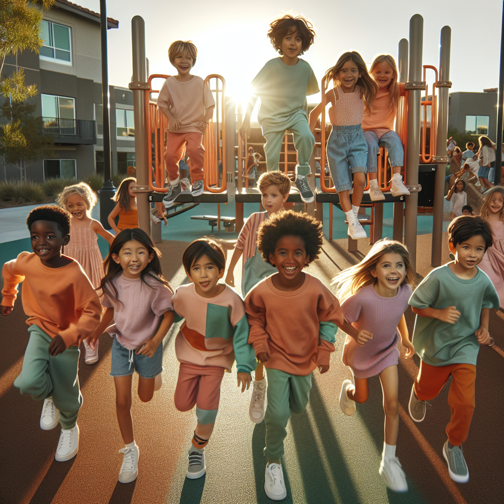 Kids playing in matching outfits